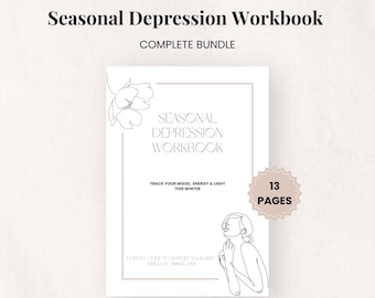 Seasonal Depression Workbook | Printable Mental Health Journal | SAD Self-Care Planner, Reflections, Rant + Release | A4 & US Letter PDF