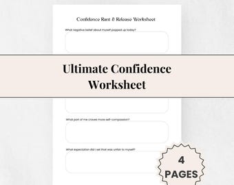 Confidence Worksheet & Emotional Release | 20 Guided Prompts for Self-Trust, Clarity and Inner Strength | Printable PDF