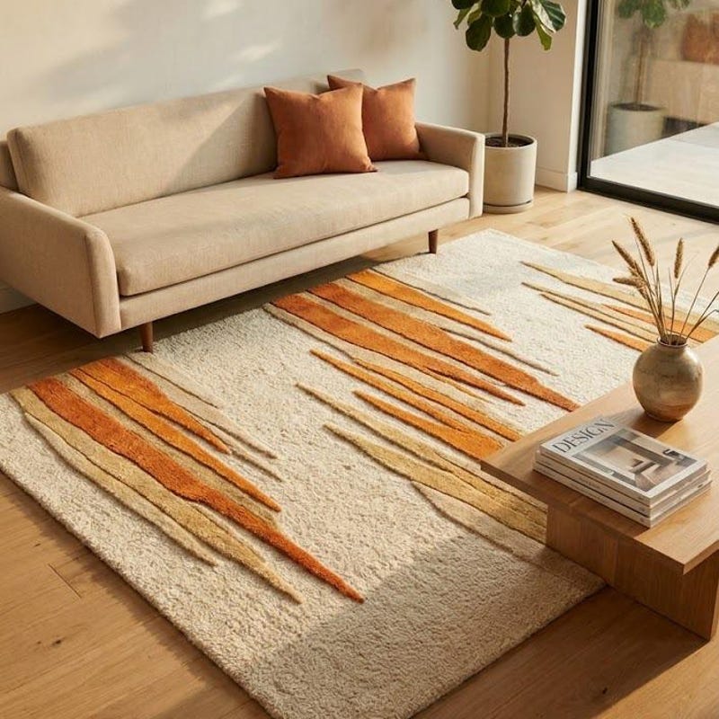 Geometric Sunset Rug - Etsy