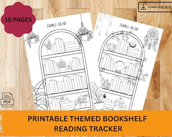 10 Themed Bookshelf Reading Tracker: Printable Book Log (PDF)