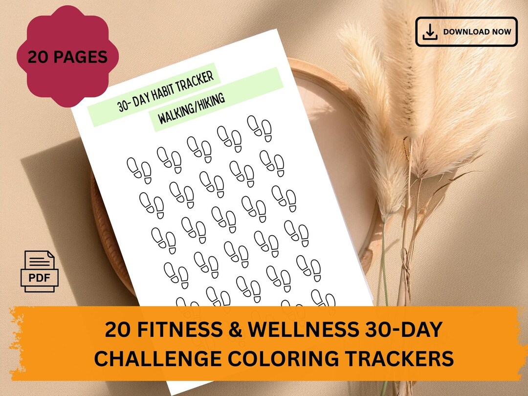 Printable 30-day Fitness Challenge Tracker – Different Sports and ...