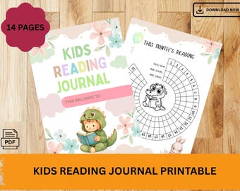 Kids Reading Journal Printable: Book Tracker, Challenges, Log  & Review (PDF)