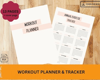 Printable Fitness Planner: Workout & Meal Tracker (A4/A5)