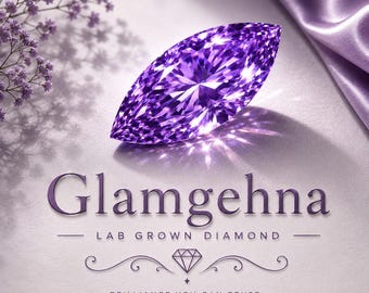 1 Ct Purple Diamond Marquise Cut Loose Gemstone Royal Violet Luxury Stone Ring Making