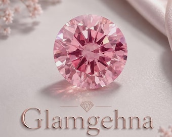 3 Carat Round Portuguese Cut VVS1 Fancy Pink Loose Diamond for Engagement Ring