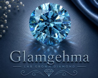 3+ Carat Round Brilliant Blue Lab Grown Diamond – Oceanic Sparkle of Luxury
