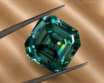 5+ Ct Teal Sapphire Asscher Cut Loose Gemstone Ring Making Jewelry Stone