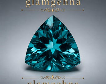 11Ct Natural Paraiba Tourmaline Gemstone – Neon Blue-Green Trillion Cut Loose Stone