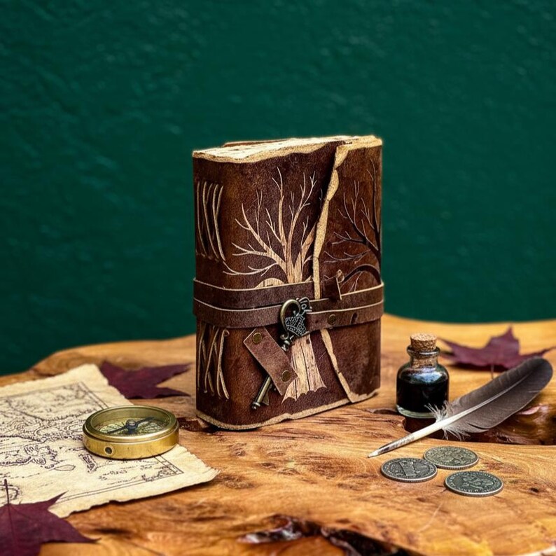 Tree of Life Leather Journal - Antique Handmade Deckle Edge Vintage ...