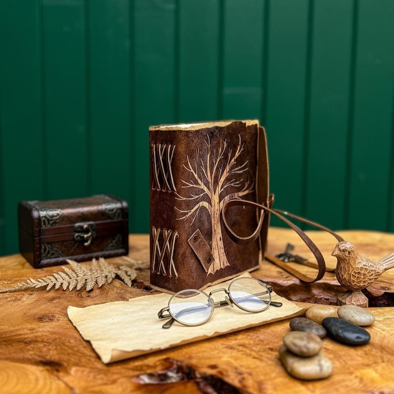 Tree of Life Leather Journal - Antique Handmade Deckle Edge Vintage ...