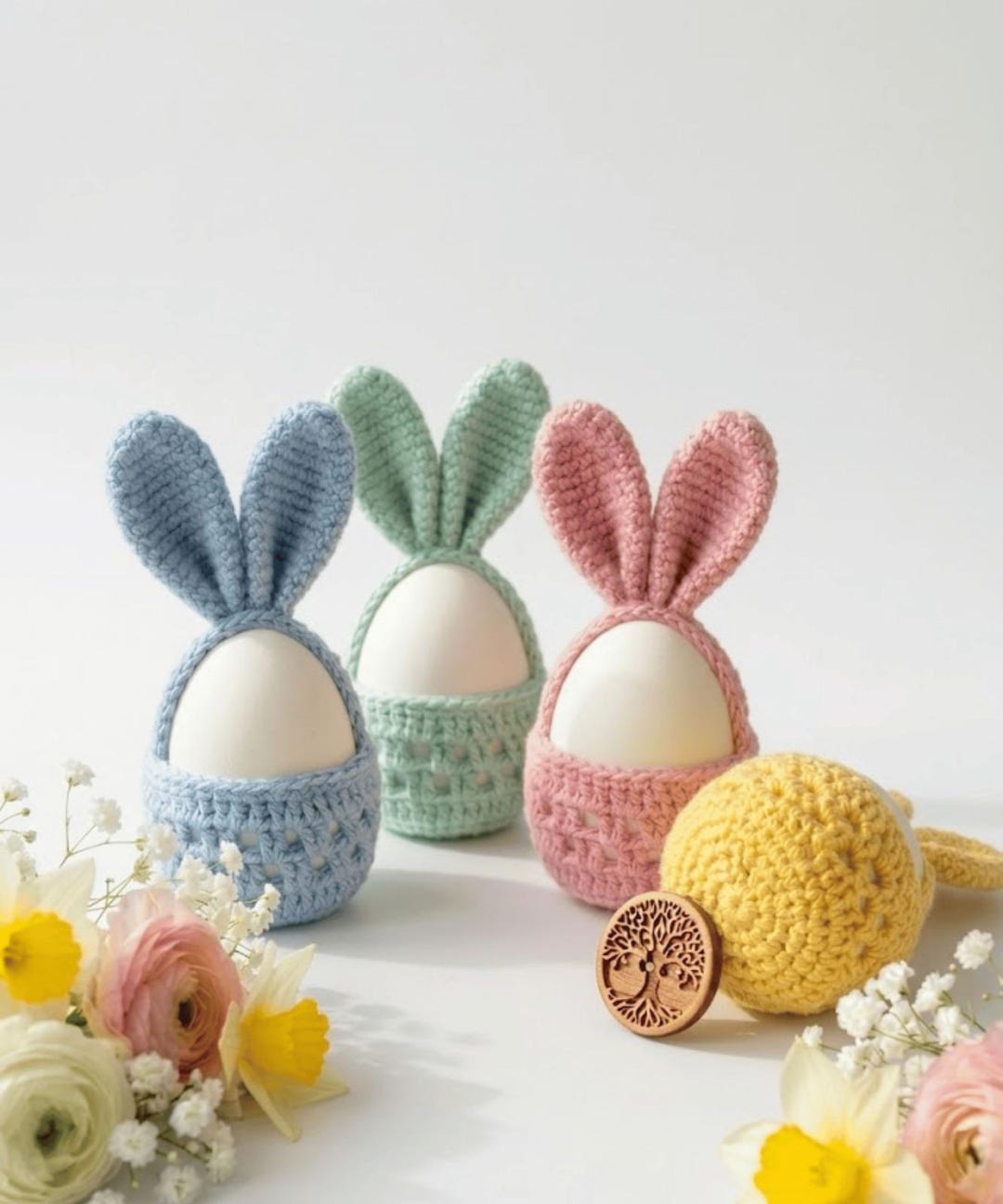 Easter Egg Crochet Pattern , Crochet Egg Holder, Crochet Easter Bunny ...