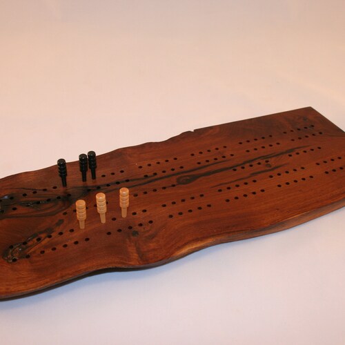 Cribbage Board, Iron Wood with Red Coral and Tiger Eye, shops (CR0103)