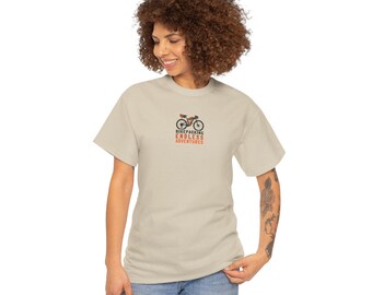 MTB Mountain bike, bikepacking endless adventures, bike gift, t-shirt, Tee, Front and back design, Unisex Heavy Cotton Tee