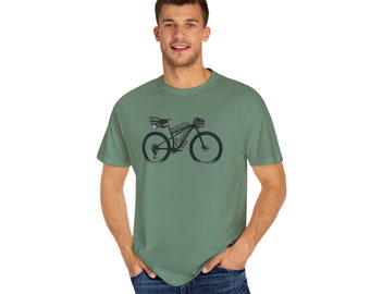 Military green Bikepacking MTB T Shirt, Bike Riding, Bike Packing, bikepacking, adventure bike, gravel cycling, cycling, bike