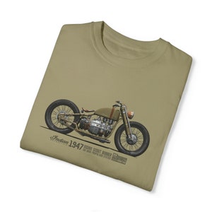 Arte conceptual de la camiseta de la motocicleta militar india, bobber explorador indio, propulsión Ion Drive, Cafe Racer, regalo de motociclista, prototipo de motocicleta Khaki