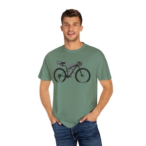 Bikepacking MTB Multi-color  T Shirt, Bike Riding, Bike Packing, bikepacking, adventure bike, gravel cycling, cycling, bike