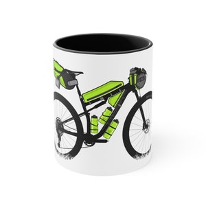 MTB Mountain bike bikepacking bike gift Accent Coffee Mug, 11oz