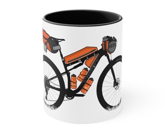 MTB mountain bike bikepacking bike gift Accent Coffee Mug, 11oz