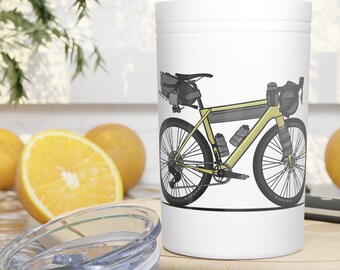 Gravel bikepacking, bike gift, gravel bike, Vacuum Insulated Tumbler, 11oz