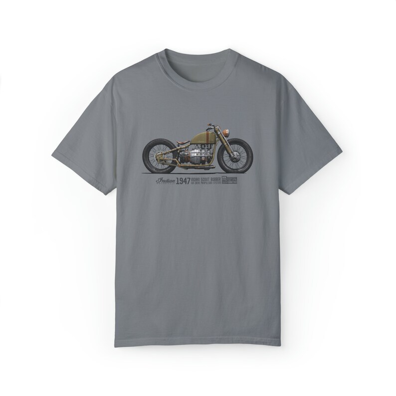Arte conceptual de la camiseta de la motocicleta militar india, bobber explorador indio, propulsión Ion Drive, Cafe Racer, regalo de motociclista, prototipo de motocicleta imagen 5