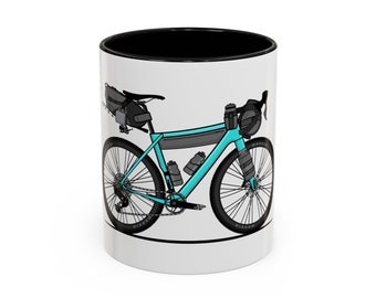 Gravel bikepacking bike gift Accent Coffee Mug, 11oz