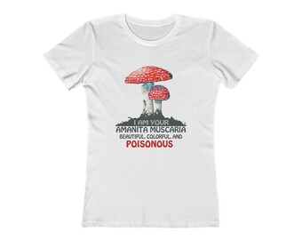 Women mushroom tshirt, mushroom top, poisonous, amanita muscaria