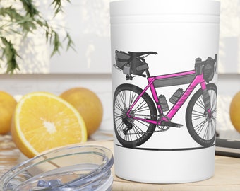 Gravel bikepacking, bike gift, gravel bike, Vacuum Insulated Tumbler, 11oz