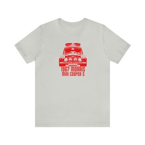 Mini Cooper 1967 Morris Mini Cooper t-shirt Monte Carlo rally, gift UK production