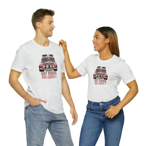 1967 Morris Mini Cooper S Vincitore del rally di Monte Carlo T-shirt a maniche corte in maglia unisex