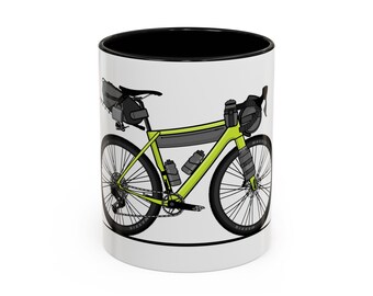 Gravel bikepacking bike gift Accent Coffee Mug, 11oz