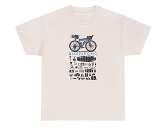 Gravel bike, bikepacking, bike gift, t-shirt, Tee, biker, Gift for biker, Unisex Heavy Cotton Tee