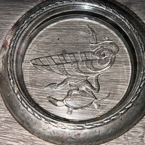 PAIR OF LARGE 7” Diameter Vintage Wine/Champagne  bottle  coasters Sterling Silver