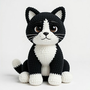 Patroon gehaakt pluche kat, pdf pluizige kitten-amigurumi