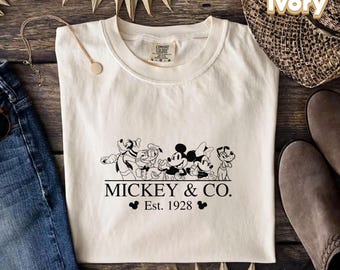 Comfort Colors® Retro Mickey & Co 1928 Comfort Colors Shirt, Disneyland Tee, Disneyworld Shirt, Mickey And Friends Family Shirt, Disney Gift