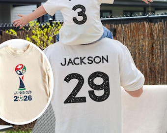 Custom World Soccer Cup Kids T-Shirt, Canada Mexico USA, Family Matching Football Shirt, Football Tournament 2026 Shirt