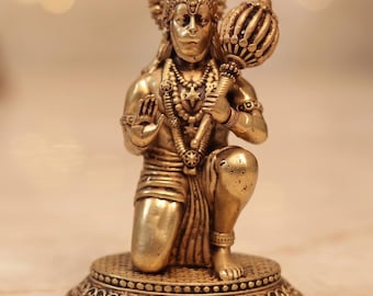Handcrafted Pure Brass Lord Hanuman Idol - 4.5 Inch Balaji Statue