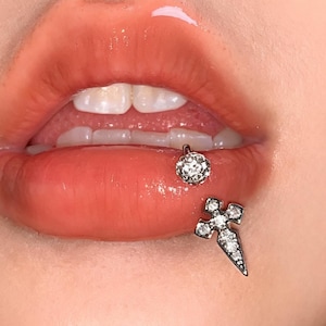 Kreuz Pin Labret, Persönlichkeits Lippen Bolzen, Kühle Tragus Piercing, Titan Stahl Bolzen, Piercing Schmuck