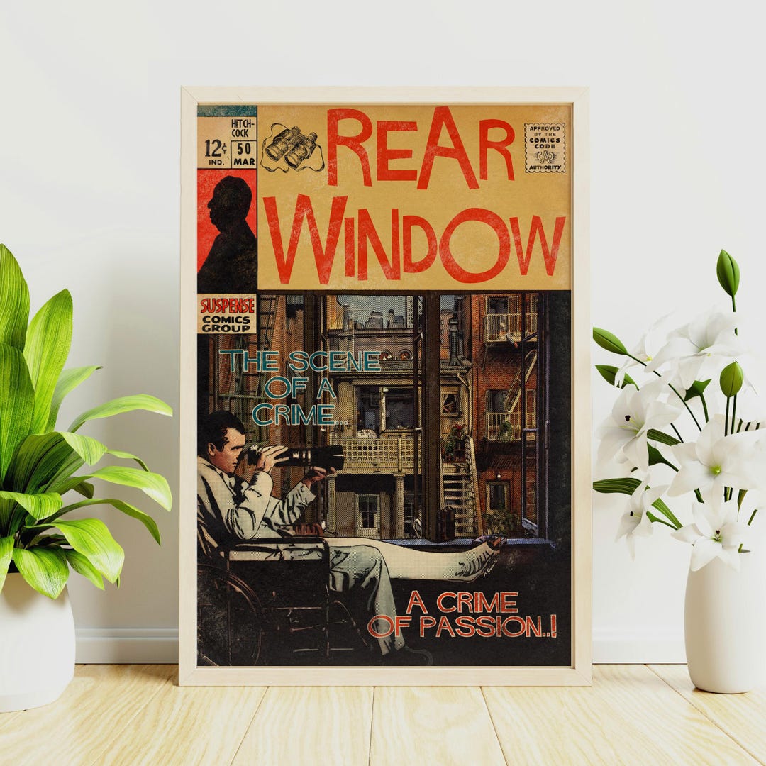 Rear Window Movie Poster, Retro Canvas Wall Art Print, Furniture ...