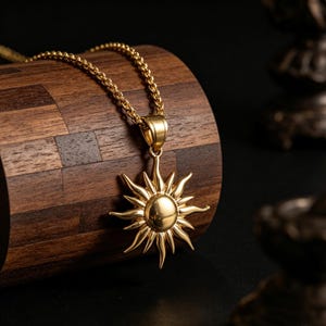 Custom Gold Sun Necklace, Tiny Sunshine Pendant Necklace, Sunburst Necklace, Sun Symbol Necklace, Celestial Jewelry, Fathers Day Gift