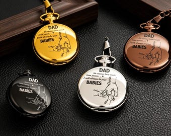 Personalized Pocket Watch with Chain, Engraved Name Pocket Watch, Custom Timepieces with Gift Box, Fathers Day Gift, Best Gift For Him