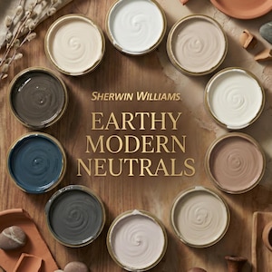 Varma, jordnära, moderna neutrala färger – Sherwin-Williams Home Paint Palette (digital nedladdning)