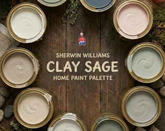 Paleta de pintura Sherwin-Williams Clary Sage – Verdes Botánicos (Descarga digital)