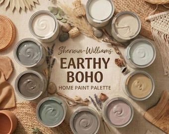 Paleta de Sherwin-Williams Earthy Boho: Sistema de colores con tonos neutros naturales cálidos y orgánicos (descarga digital)