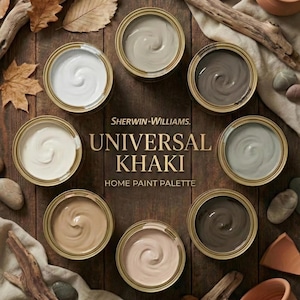 Uniwersalna paleta farb Sherwin-Williams Khaki – ciepłe, neutralne, ziemiste odcienie (do pobrania w wersji cyfrowej)