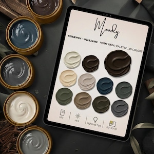 Moody Sherwin-Williams färgpalett – Djupa neutrala hemfärger (digital nedladdning) bild 2
