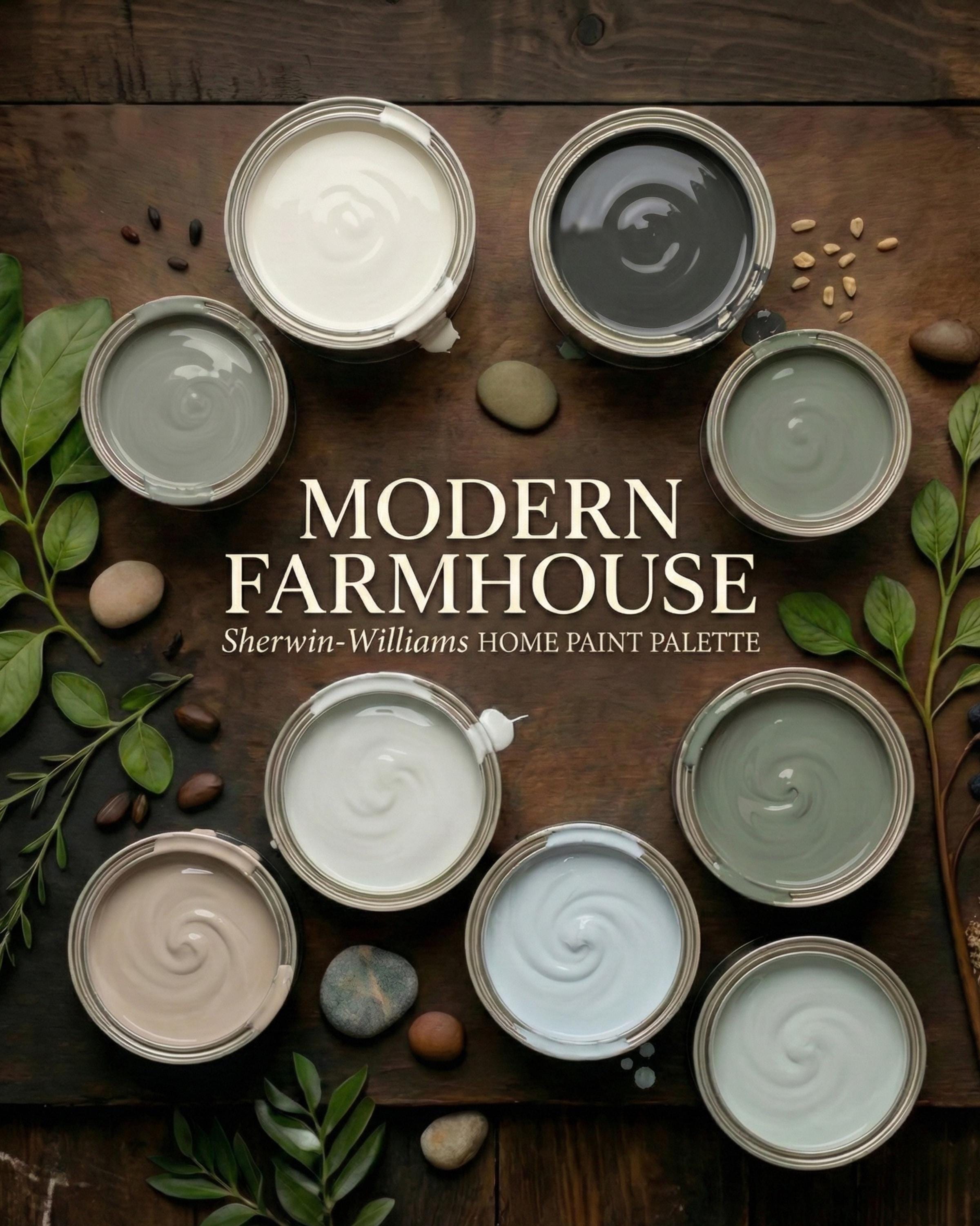Farmhouse Paint Palette – Sherwin-williams, Rustic Neutrals (digital ...