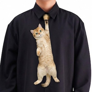 Custom Cat Ties, pet ornament, kitten mama gift,Funny Animal Neckties