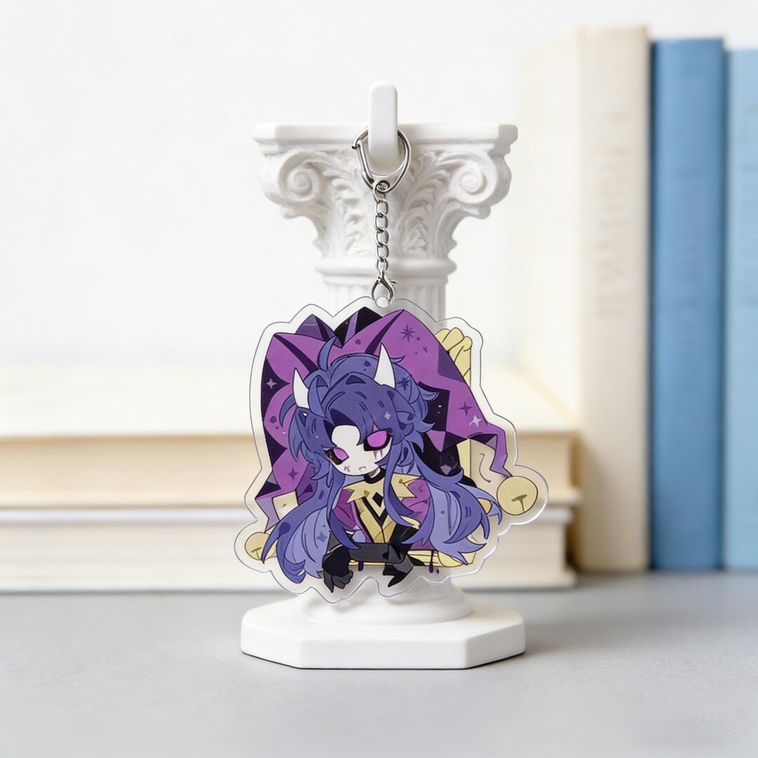 Jester Key Chain Dark Circus Jester Q Version Acrylic Keychain | Clowncore Backpack ...