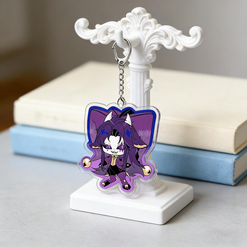 Jester Key Chain Dark Circus Jester Q Version Acrylic Keychain | Clowncore Backpack ...