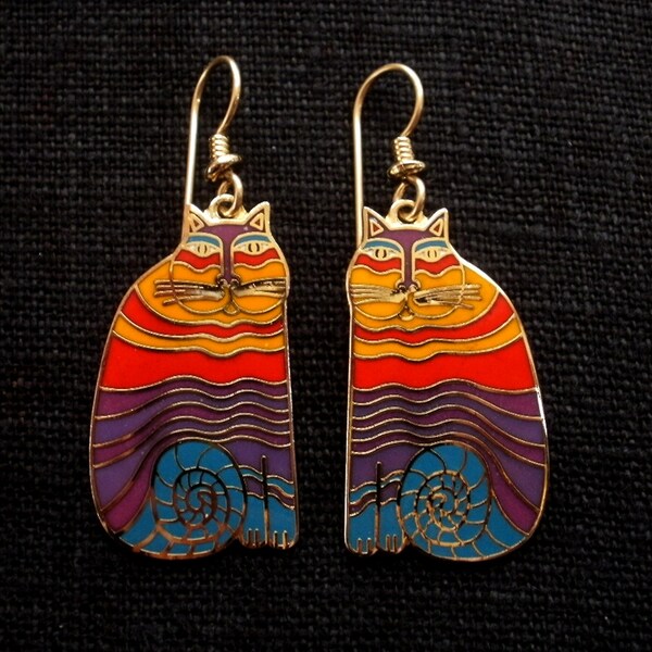 Laurel Burch RAINBOW CATS Earrings Most Popular in My Shop